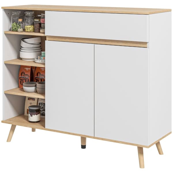 Rootz förvaringsskåp buffé - köksskåp - skänk - justerbara hyllor - 119 cm x 40 cm x 102 cm