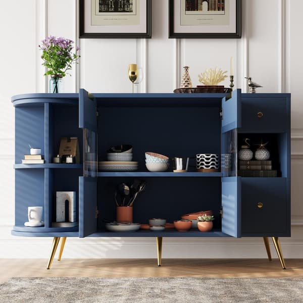 Rootz Sideboard Storage Cabinet - Fristående skåp - Lagringsmöbler - LED -lampor - 130 cm x 40 cm x 80 cm