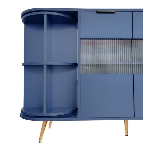 Rootz Sideboard Storage Cabinet - Fristående skåp - Lagringsmöbler - LED -lampor - 130 cm x 40 cm x 80 cm