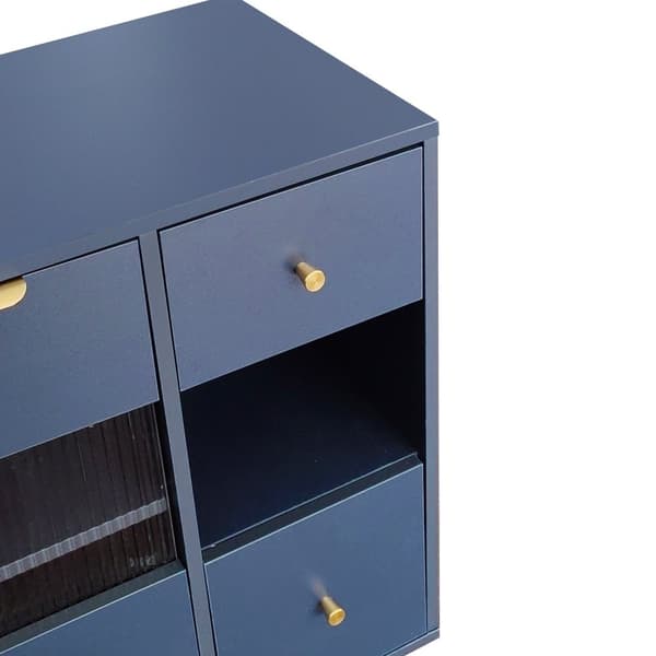 Rootz Sideboard Storage Cabinet - Fristående skåp - Lagringsmöbler - LED -lampor - 130 cm x 40 cm x 80 cm