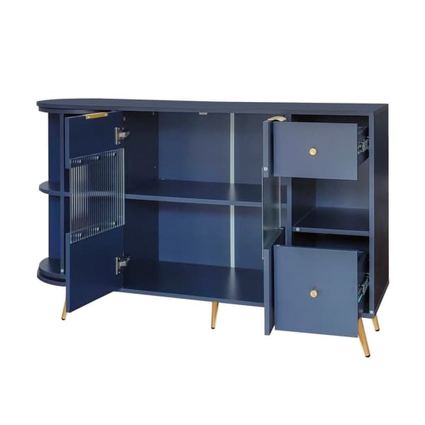 Rootz Sideboard Storage Cabinet - Fristående skåp - Lagringsmöbler - LED -lampor - 130 cm x 40 cm x 80 cm