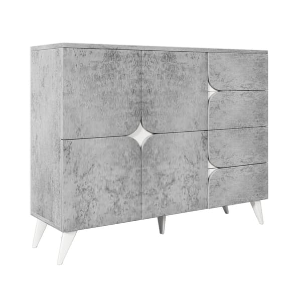 Rootz skænk med skuffer - skuffer - opbevaringsskab - moderne design - grå - 120 × 35,5 × 94 cm