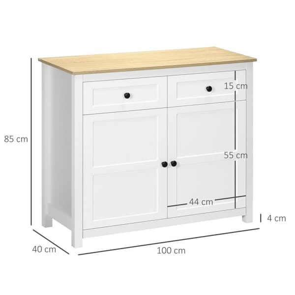 Rootzin säilytyskaappi laatikkojen rintakehä - Buffet -kaappi - sivupöytä - Säädettävä hylly ja runsaasti säilytystilaa - 100 x 40 x 85 cm valkoinen p