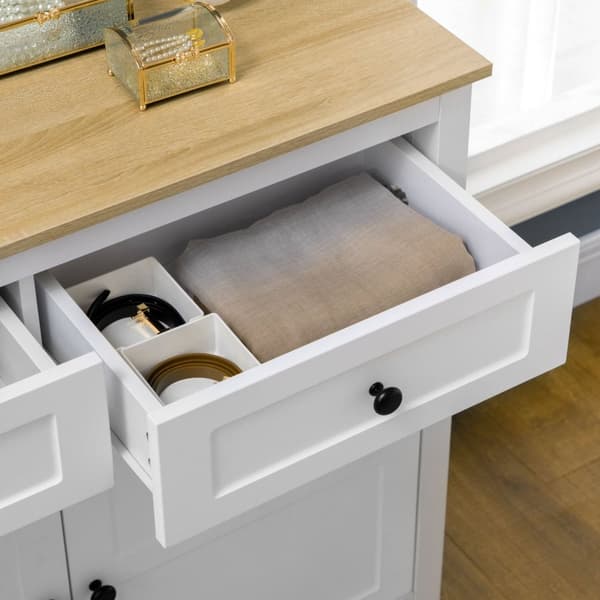 Rootzin säilytyskaappi laatikkojen rintakehä - Buffet -kaappi - sivupöytä - Säädettävä hylly ja runsaasti säilytystilaa - 100 x 40 x 85 cm valkoinen p