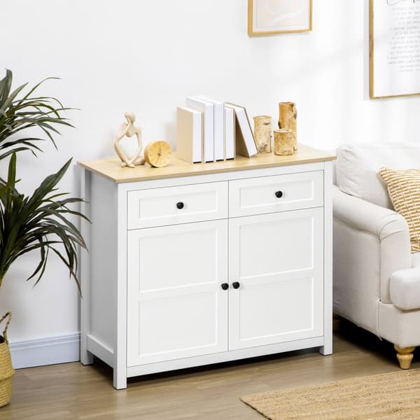 Rootzin säilytyskaappi laatikkojen rintakehä - Buffet -kaappi - sivupöytä - Säädettävä hylly ja runsaasti säilytystilaa - 100 x 40 x 85 cm valkoinen p