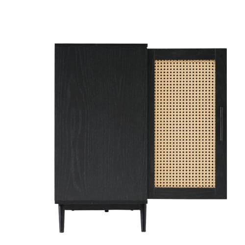 Rootz skænk med rotting glasdøre - opbevaringsskab - buffetbord - stor opbevaringsplads - 160L x 40W x 80H cm