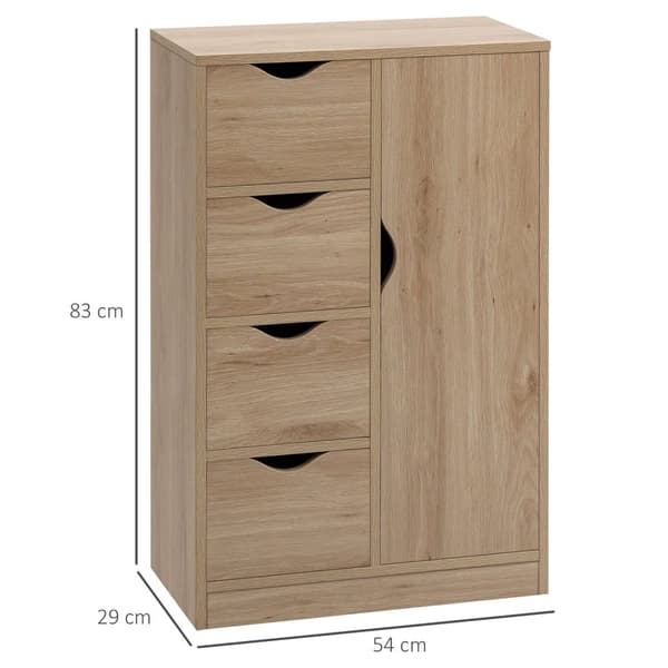Rootz Storage Cabinet -skænk - Buffet - Konsoltabel - Anti -Tip Safety - 54W x 29d x 83H cm - Brun