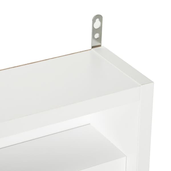 Rootzin seinän näyttökotelo keräilytuotteille - näyttökaappi - seinähylly - 5 Säädettävää hyllyä - Avaruussäästö - 80 cm x 9,5 cm x 60 cm - valkoinen