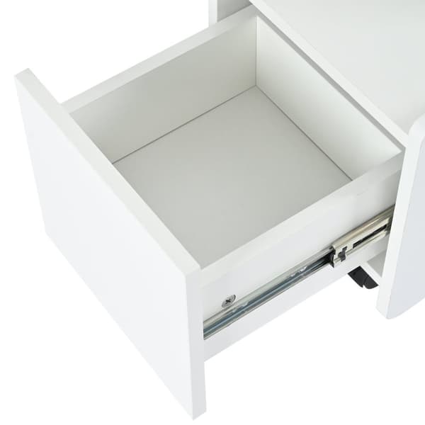 Rootz White Side Cabinet - Lagringsvagn - Rolling Cart - Hög stabilitet - 82x30x53 cm