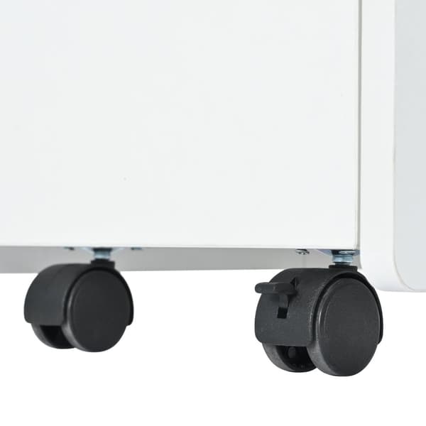 Rootz White Side Cabinet - Lagringsvagn - Rolling Cart - Hög stabilitet - 82x30x53 cm