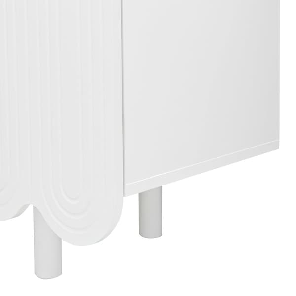 Rootz White skænk - Elegant Storage Unit - Modern Buffet - Stille drift - 120x37,5x80,8 cm
