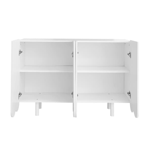 Rootz White skænk - Elegant Storage Unit - Modern Buffet - Stille drift - 120x37,5x80,8 cm