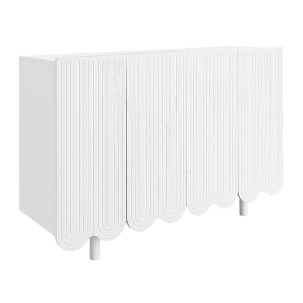 Rootz White skænk - Elegant Storage Unit - Modern Buffet - Stille drift - 120x37,5x80,8 cm