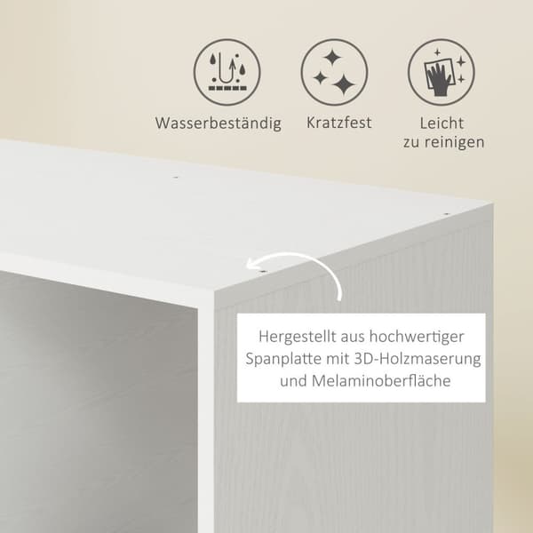 Rootz Garderobe på hjul - Mobil garderobe - Rullende tøjstativ - Rummelig opbevaring - 80 x 40 x 128 cm, hvid