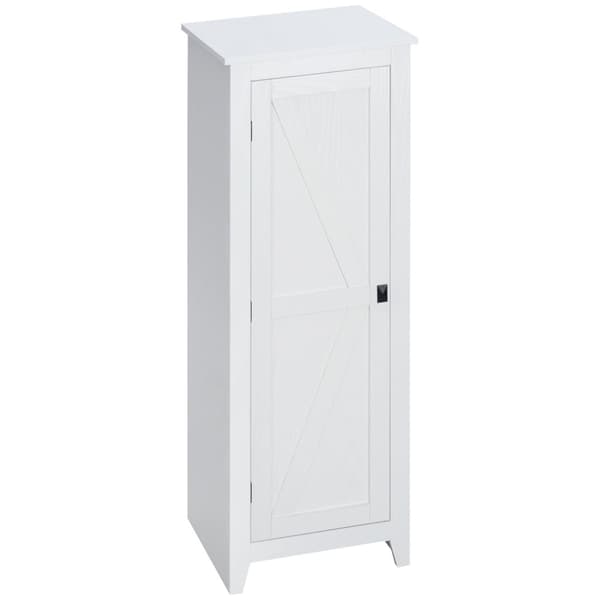 Rootz White Wood Cupboard - Buffet Cabinet - Kök lagring - Spacebesparing - 3 Justerbara hyllor - 43,5W X 40D x 121,5H cm