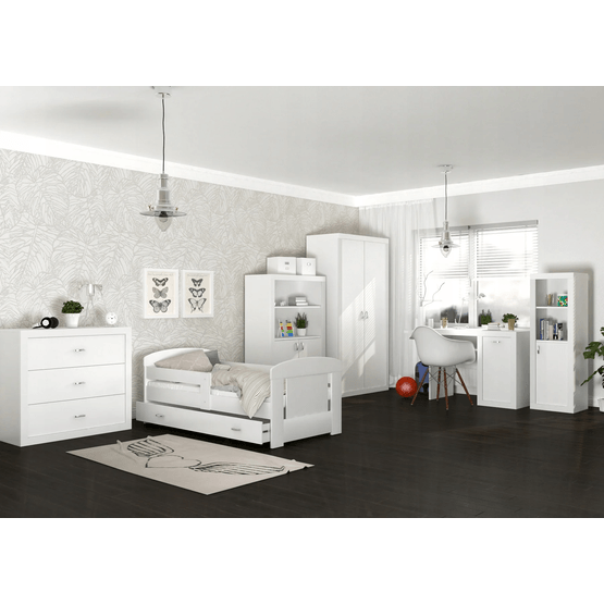 Barngarderob - 90X190X50 Cm - Vit - 2 Luckor