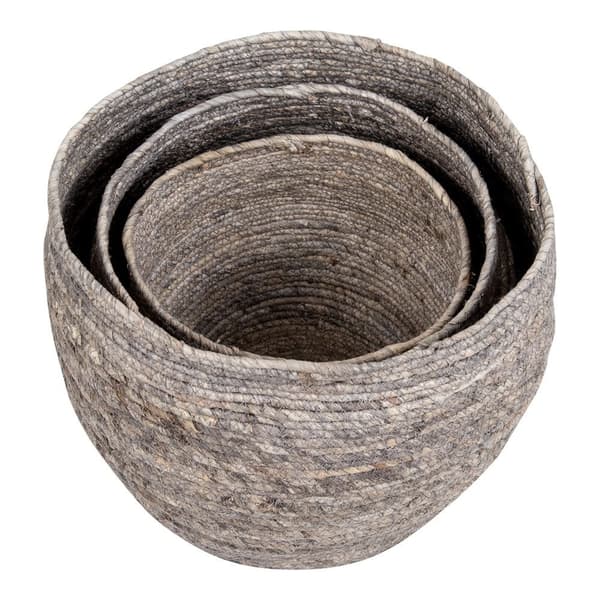 Rootz tivoli korgar set - lagringskorgar - vävd arrangör - stilig grå design - 33 cm x 33 cm x 30 cm