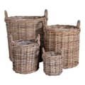 Pikkukuva 1 / 2: Rootz Sarja 4 Kubu Rattan -koria - tallennusastiat - kudotut säiliöt - kestävä ja tyylikäs - 20x20x28cm, 30x30x38cm, 40x40x48cm, 50x50x58cm