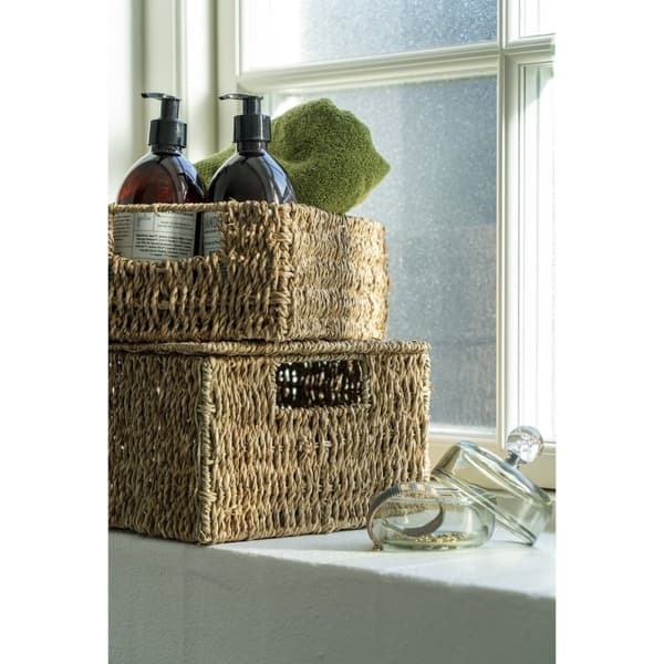 Rootz Venoso Seagrass Storage -korit - luonnolliset korit - maalaismaiset järjestäjät - monipuolinen varastointi - 20x28x11cm ja 24x33x15cm