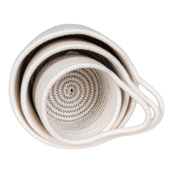 Rootz 3 -bituppsättning Algarkorgar - förvaringskorgar - Bomullskorgar - Veraturil förvaring - Ø13x11 cm, Ø17x13 cm, Ø20x14 cm
