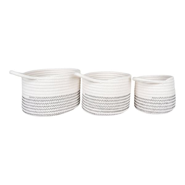 Rootz 3 -bituppsättning Algarkorgar - förvaringskorgar - Bomullskorgar - Veraturil förvaring - Ø13x11 cm, Ø17x13 cm, Ø20x14 cm
