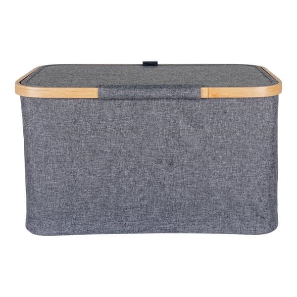 Rootz Noto Basket Storage Organizer - Stylish Container - Modern Design - Bamboo & Polyester - 30cm x 45 cm x 25 cm
