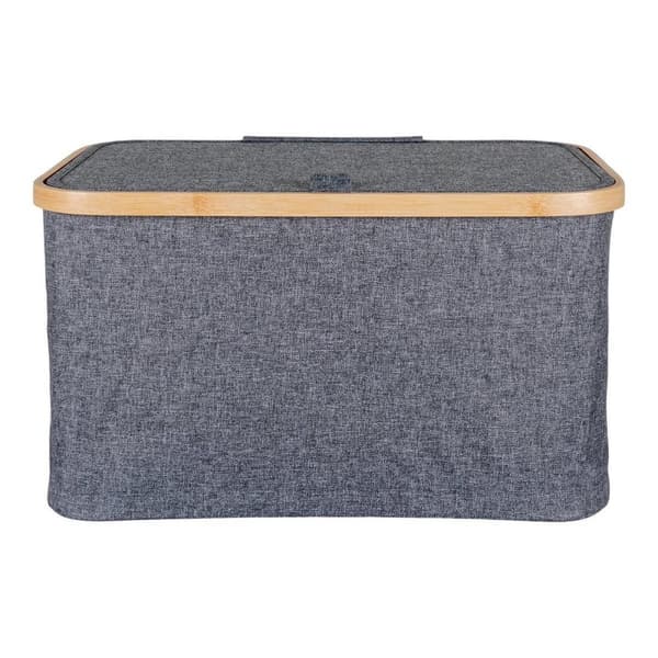 Rootz Noto Basket Storage Organizer - Stylish Container - Modern Design - Bamboo & Polyester - 30cm x 45 cm x 25 cm
