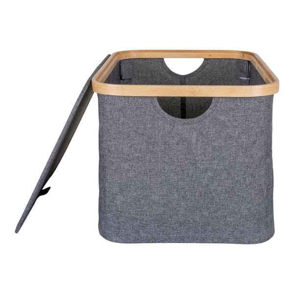 Rootz Noto Basket Storage Organizer - Stylish Container - Modern Design - Bamboo & Polyester - 30cm x 45 cm x 25 cm