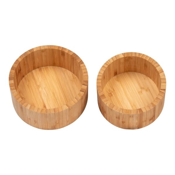 Rootz Chefalu Bamboo Storage Box Set - Natural Storage Box - Arrangör - Eco -Friendly - 13x13x8cm & 15x15x8cm