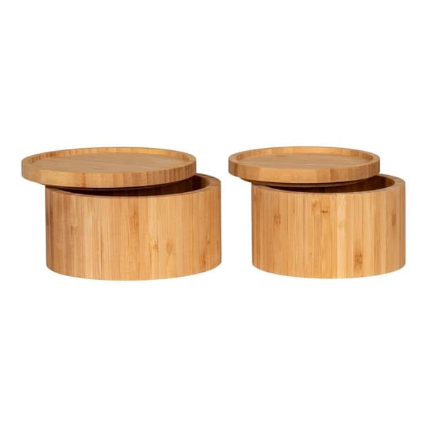 Rootz Chefalu Bamboo Storage Box Set - Natural Storage Box - Arrangör - Eco -Friendly - 13x13x8cm & 15x15x8cm