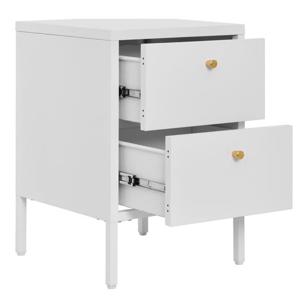 Rootz Steel Chest - 2 Drawer Unit - White Storage Organizer - Hållbar vit finish - 40 cm x 40 cm x 59,5 cm