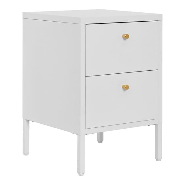 Rootz Steel Chest - 2 Drawer Unit - White Storage Organizer - Hållbar vit finish - 40 cm x 40 cm x 59,5 cm