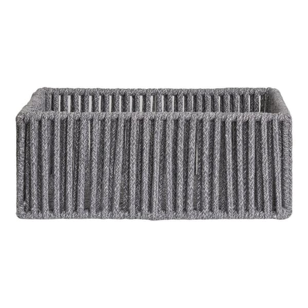 Rootz korguppsättning av 3 - förvaringskorgar - arrangörsfack - hållbar bomull/metall - 162126cm x 101214cm x 263136cm