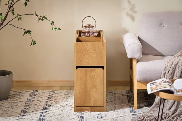 Rootz Compact Slim Storage Shelf - Space Saver - Smal Organizer - Støvbeskyttelse - 25x55x70cm - Passer til enhver niche