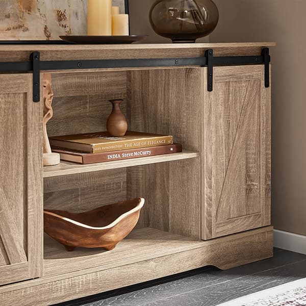 Rootz Multi -Brug Storage Cabinet - Alsidigt skab - Skydedøre - Tilpasselige hylder - 120x70x39cm - Ideel til køkken, stue eller studie