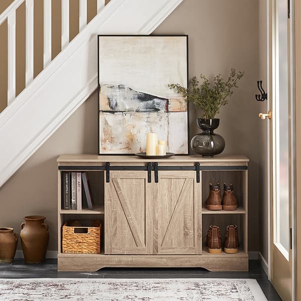 Rootz Multi -Brug Storage Cabinet - Alsidigt skab - Skydedøre - Tilpasselige hylder - 120x70x39cm - Ideel til køkken, stue eller studie