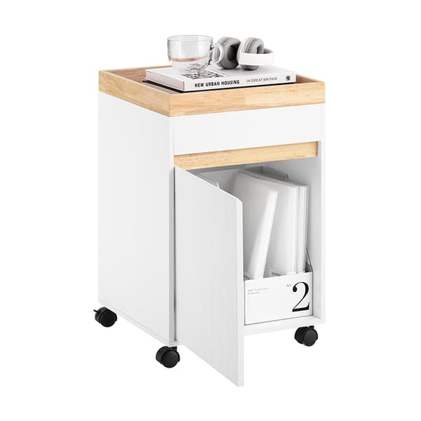 Rootz Mobile Storage Cabinet - Rolling Storage Unit - MDF Wood Cabinet - Ekstra opbevaring - 40 cm x 63 cm x 40 cm