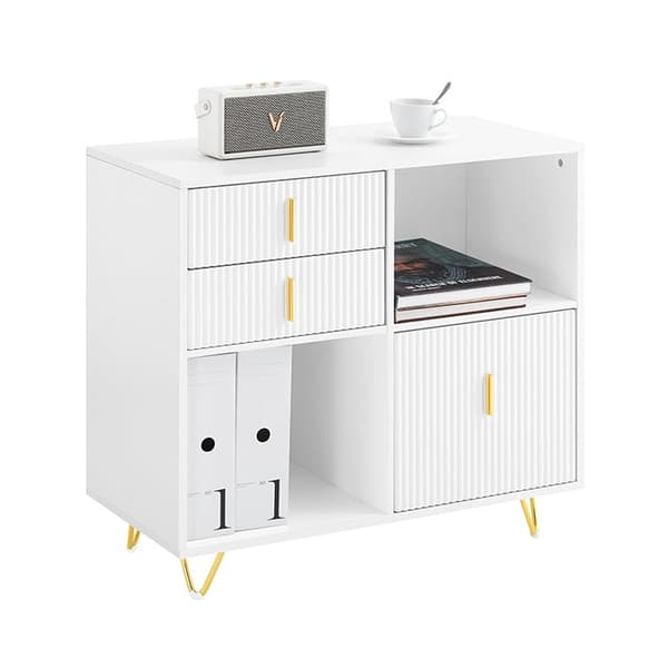 Rootz White -kaappi - säilytysratkaisu - Järjestäjäyksikkö - Ylellinen suunnittelu - 80x75x40cm - MDF & Metal - Tilavat laatikot ja osastot