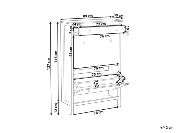 Skooppbevaringsskap Hvit MDF 2 rom Skandinavisk Design Entré