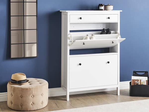 Skooppbevaringsskap Hvit MDF 2 rom Skandinavisk Design Entré