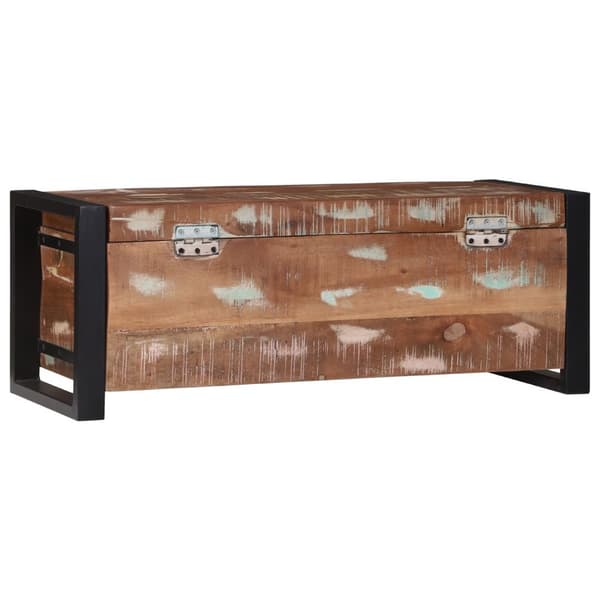 vidaXL Oppbevaringskister 80x30x30cm Massivt Gjenvunnet Tre og Metall