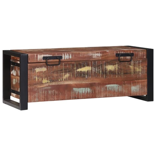 vidaXL Oppbevaringskister 80x30x30cm Massivt Gjenvunnet Tre og Metall