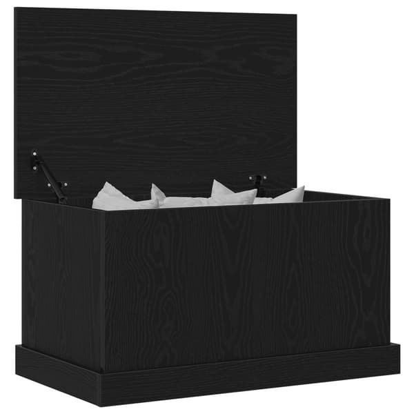 vidaXL Opbevaringsboks Sort egetræ Træ 70 x 40 x 38 cm Opbevaringskiste