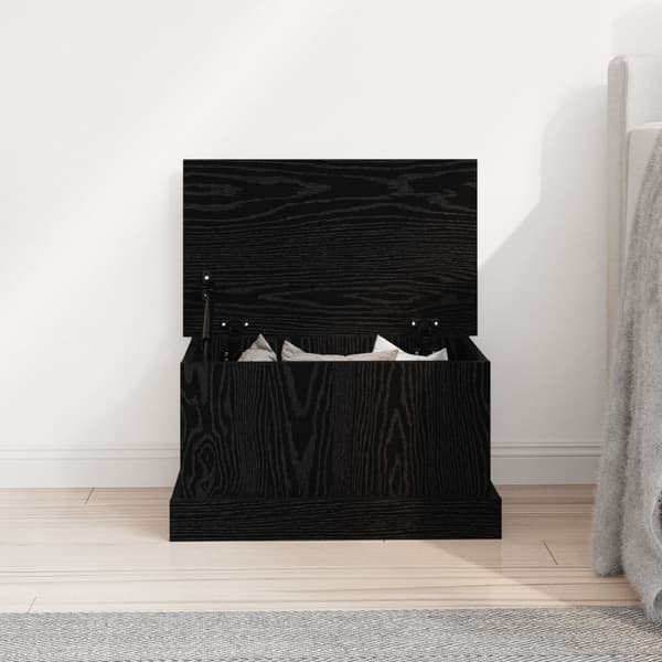 vidaXL Oppbevaringsboks Svart Eik 50x30x28 cm Konstruert Tre