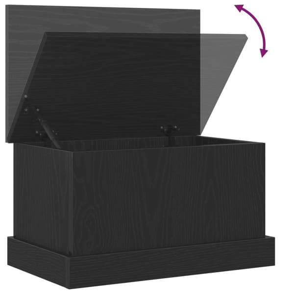 vidaXL Oppbevaringsboks Svart Eik 50x30x28 cm Konstruert Tre