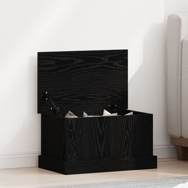 vidaXL Oppbevaringsboks Svart Eik 50x30x28 cm Konstruert Tre