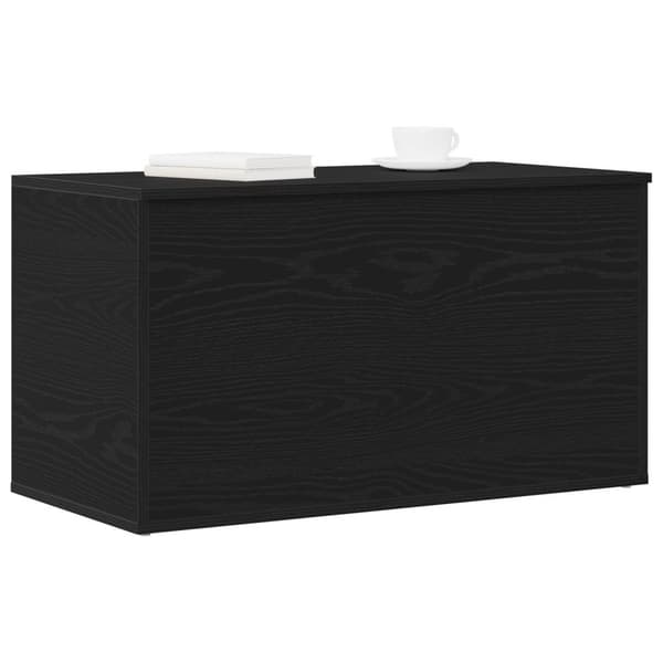 vidaXL Förvaringskista Svart Ek Konstruerat Trä 84x42x46 cm