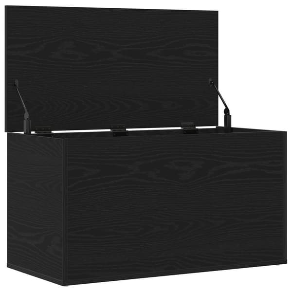 vidaXL Förvaringskista Svart Ek Konstruerat Trä 84x42x46 cm