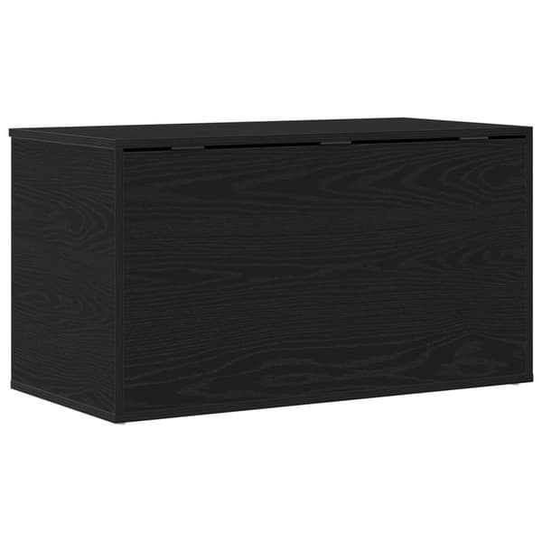 vidaXL Förvaringskista Svart Ek Konstruerat Trä 84x42x46 cm
