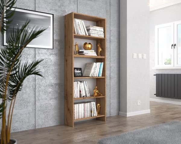 Kirjahylly Oak Wotan Office 60 CM 5 hyllyä Leluhylly Parvi